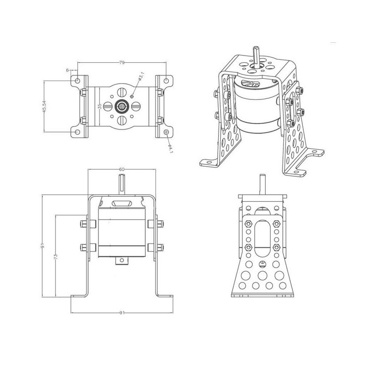 Hacker - Castello motore elettrico A30/40 -Allumin