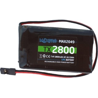 MAXPRO - Batteria TX / RX Li-Po  2S 2800mAh per Tr