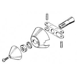 MP JET - Ogiva alluminio 40 mm asse Ø 3 (spess. 8