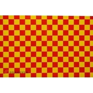 Oracover -  OraFUN4  Giallo/Rosso scacchi 12,5x12,