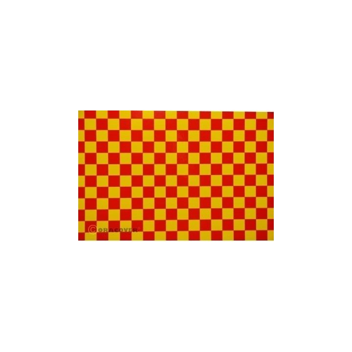 Oracover -  OraFUN4  Giallo/Rosso scacchi 12,5x12,