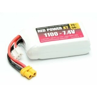 Red Power XT - Batteria LiPo 1100mAh  50C 2S - XT6