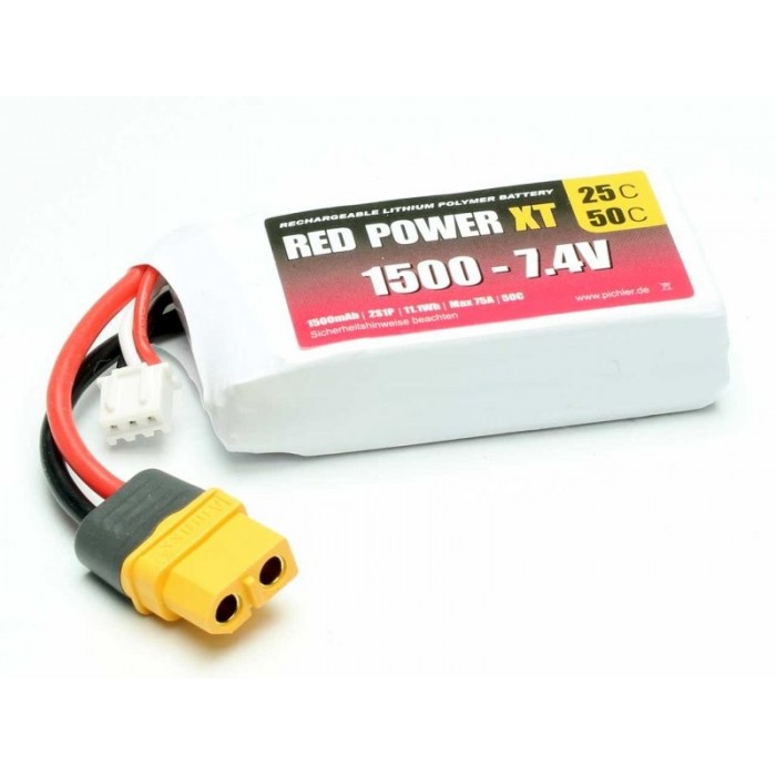 Red Power XT - Batteria LiPo 1500mAh  50C 2S - XT6