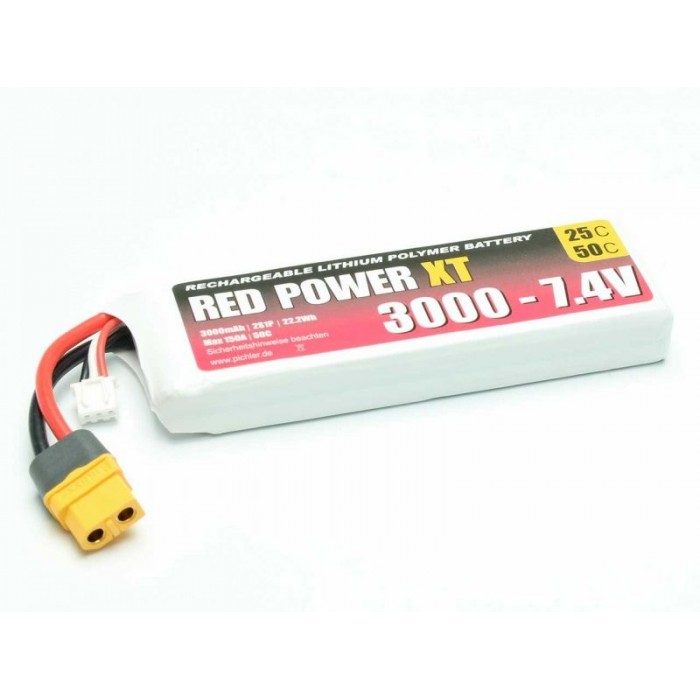 Red Power XT - Batteria LiPo 3000mAh  50C 2S - XT6