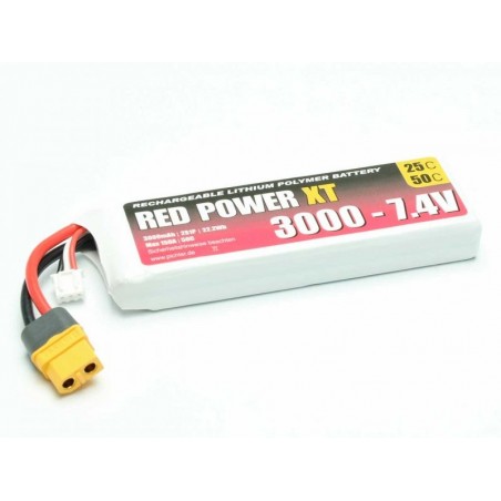 Red Power XT - Batteria LiPo 3000mAh  50C 2S - XT6