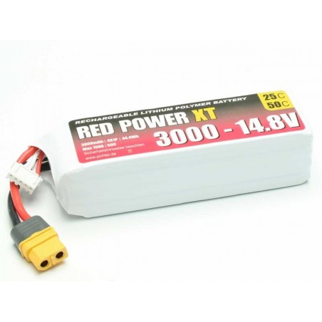 Red Power XT - Batteria LiPo 3000mAh  50C 4S - XT6