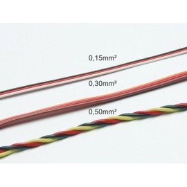 Cavo servi piatto PVC 22awg-0,15mmq (nero/rosso/bi