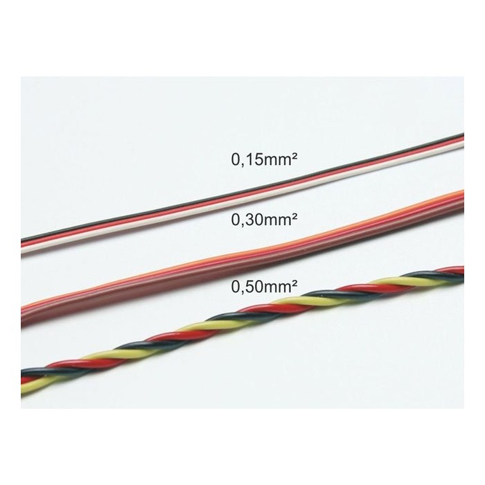 Cavo servi piatto PVC 22awg-0,15mmq (nero/rosso/bi