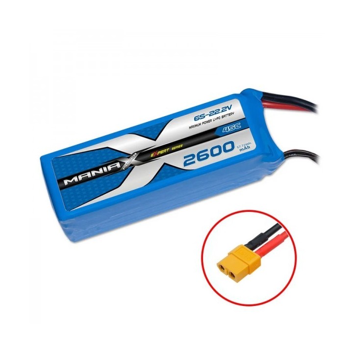 ManiaX - Batteria 22.2V 2600mah 45C 6S Lipo XT60