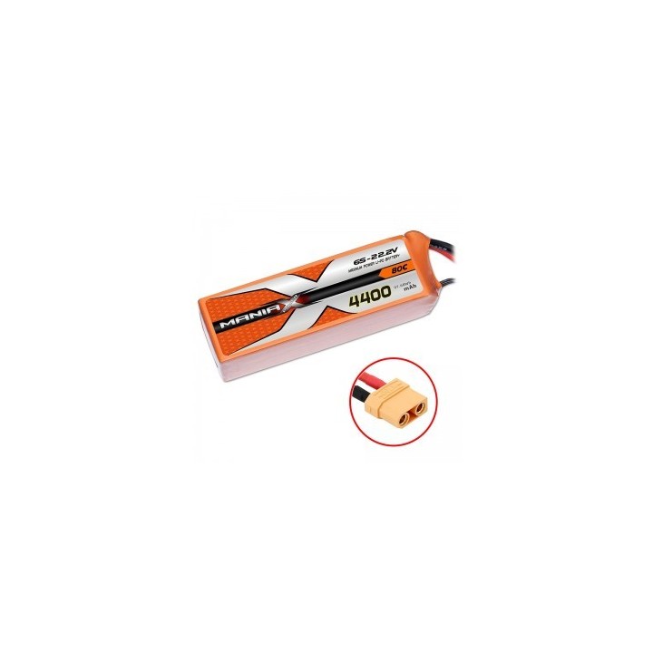 ManiaX - Batteria 22.2V 4400mah 80C 6S Lipo XT90