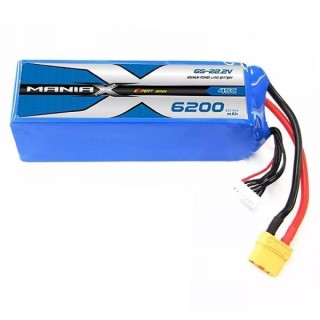 ManiaX - Batteria 22.2V 6200mah 6S 45C Lipo XT90