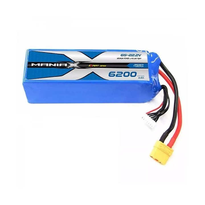 ManiaX - Batteria 22.2V 6200mah 6S 45C Lipo XT90