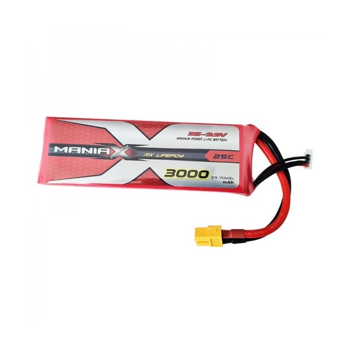 ManiaX - Batteria LiFePO4 3S 3000mAh 9,9V RX 25C X