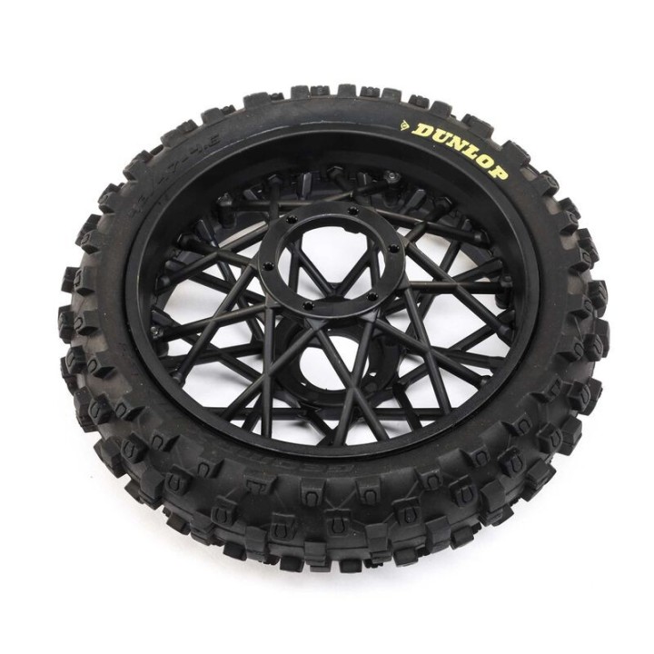 Losi - Ruota posteriore completa Dunlop MX53 Nera